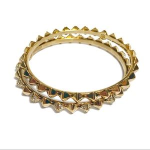 House of Harlow 1960 Gold Spike Stack Bangle Set